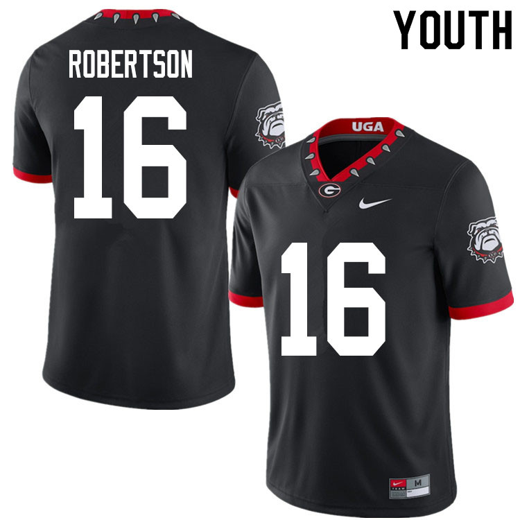 2020 Youth #16 Demetris Robertson Georgia Bulldogs Mascot 100th Anniversary College Football Jerseys - Click Image to Close